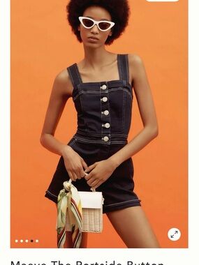 Anthropologie Port-side denim Romper